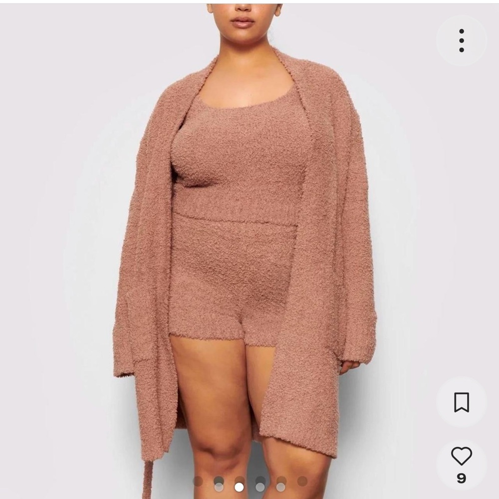 SKIMS Cozy Knit Robe Set in Brown